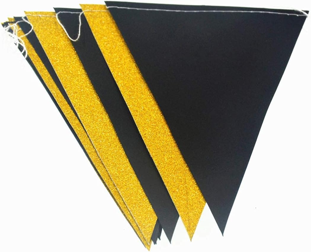MerryNine Triangle Flag Bunting Banner, 3 Pack 30 Feet Vintage Style Pennant Banner for Wedding