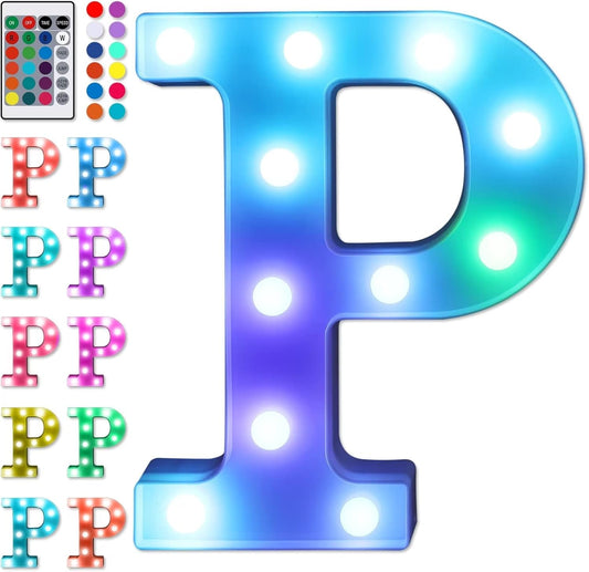 Foaky Colorful LED Letter Lights with Remote,Marquee Light Up Letters Sign for Night Light