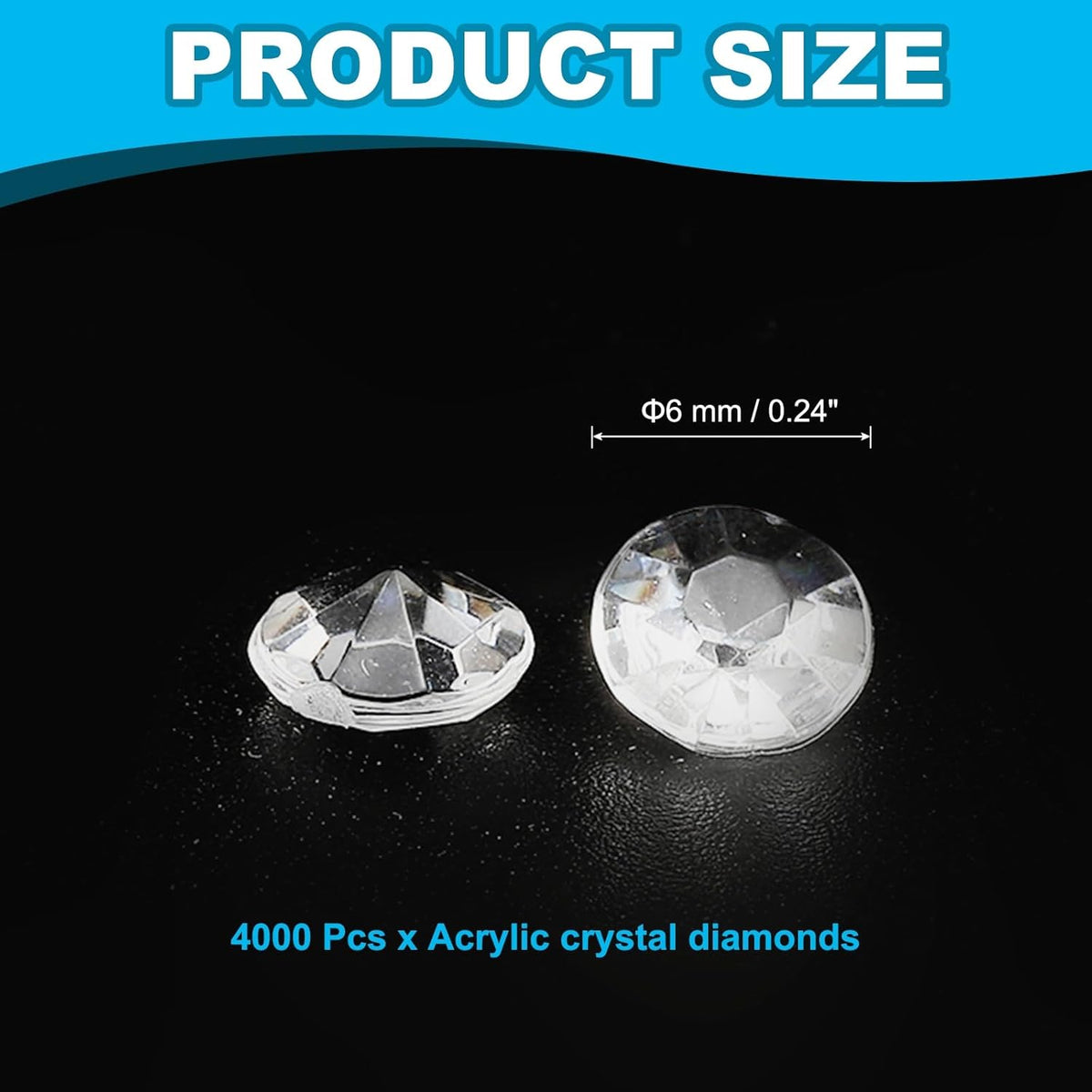 PATIKIL 4000 Pcs Wedding Table Scatter Confetti Crystals 6mm Acrylic Diamonds Vase Fillers Gems for