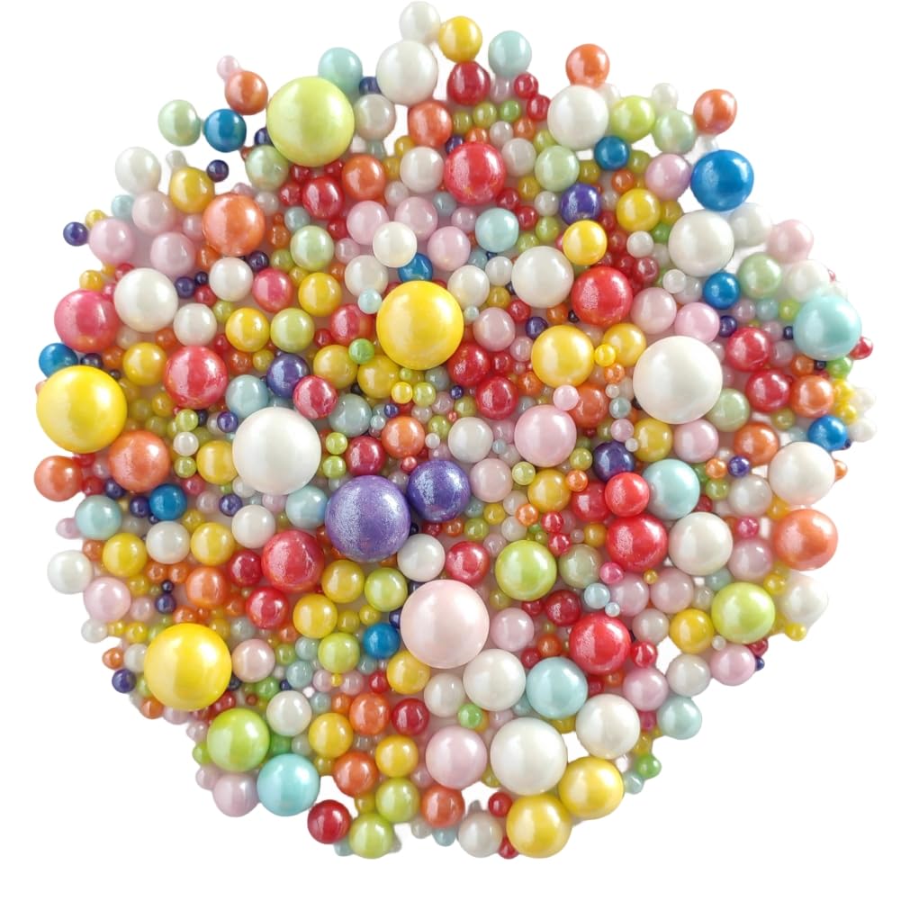 Edible Pearl Sugar Sprinkles Multicolor Candy Mixing Size Baking Edible Cake Decorations Cupcake