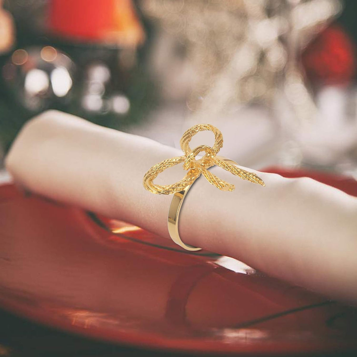 Pack of 50 Napkin Rings Alloy Hollow Out Flower Napkin Holder Dinning Table Napkin Ring for Dinner