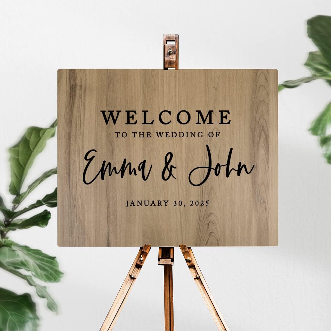 Andaz Press Large Wooden Welcome Sign for Wedding, Rustic Welcome Sign, 16" x 20" Custom Names &
