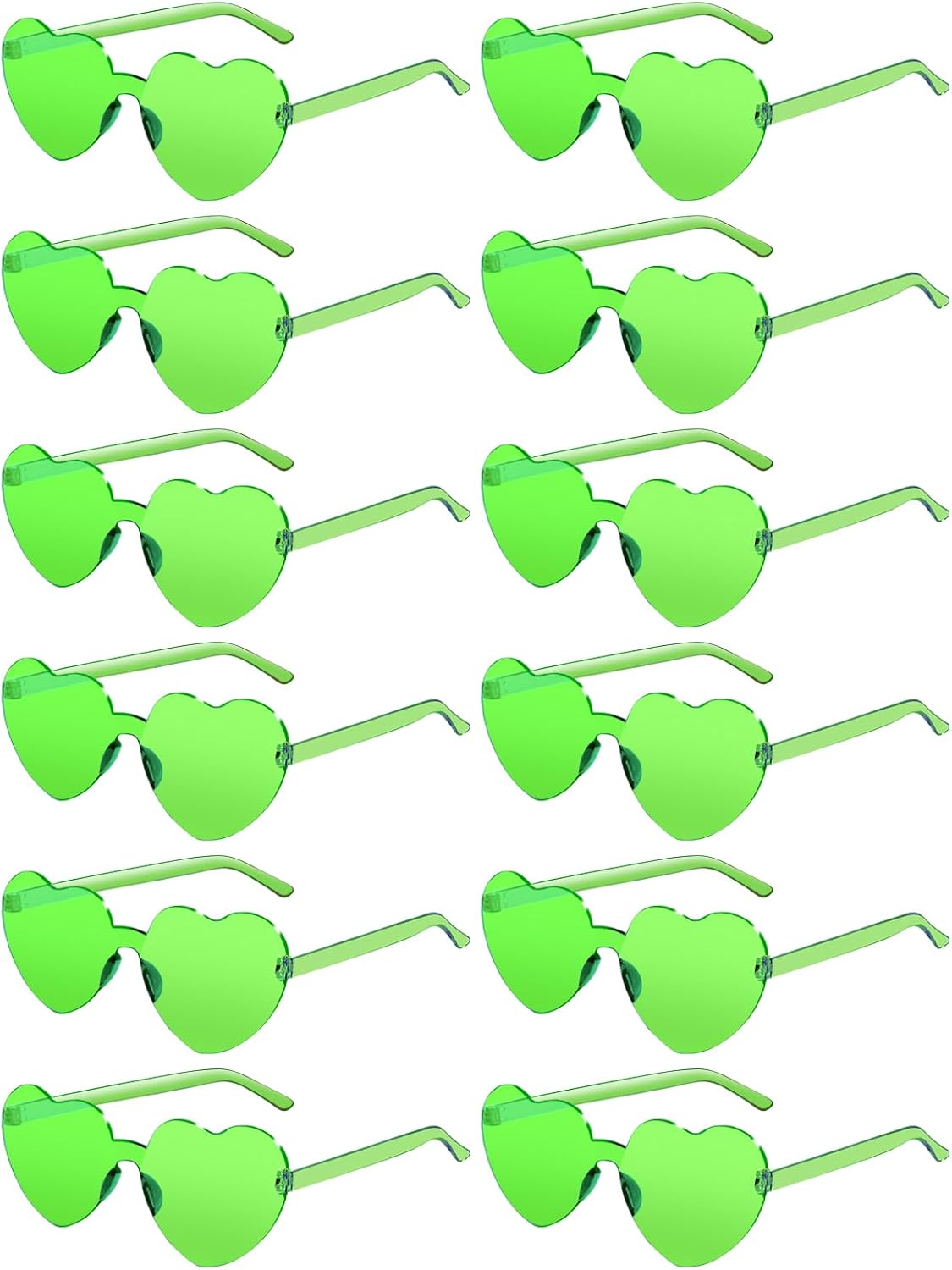 12 Pairs Heart Shaped Sunglasses for Women Colorful Glasses Fun Trendy Transparent Heart Sunglasses