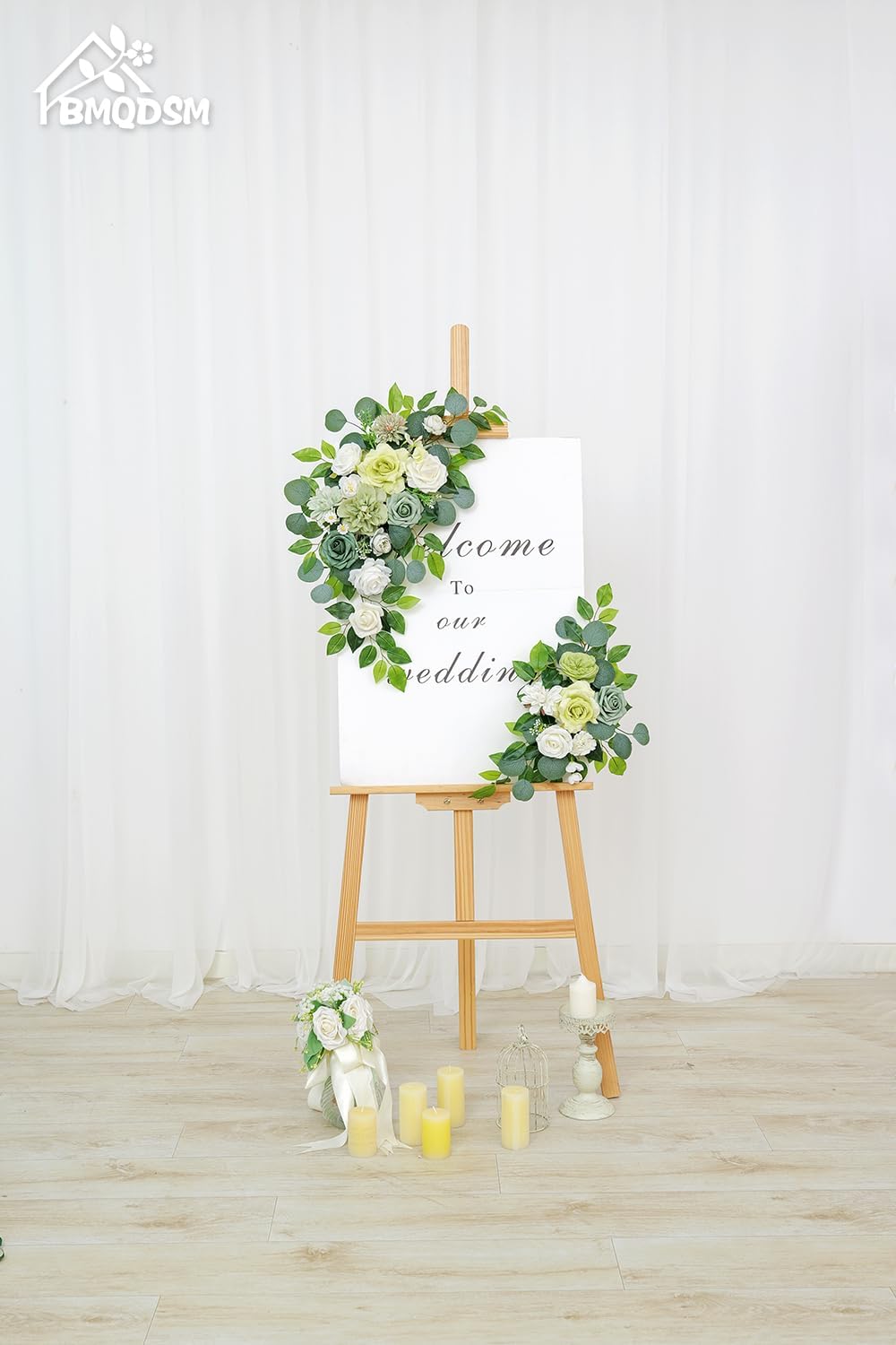Pack of 2 Artificial Flowers for Backdrop Decoration, Wedding Arch Flowers,Reception Welcome Sign