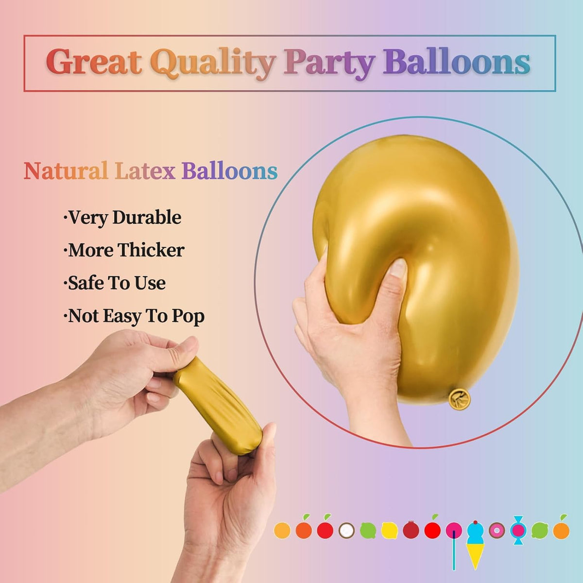 110pcs Metallic Multi Balloons, Metallic Color Latex Balloons 12 inch, Multi Balloon for Birthday
