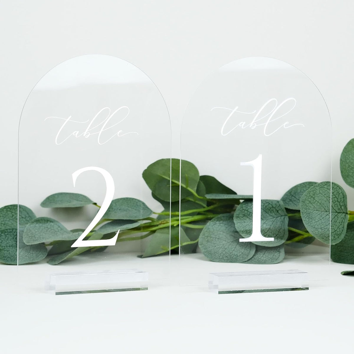 JINMURY Clear Arch Table Numbers for Wedding, 5x7 Inch Arched Acrylic Table Numbers 1-20 with