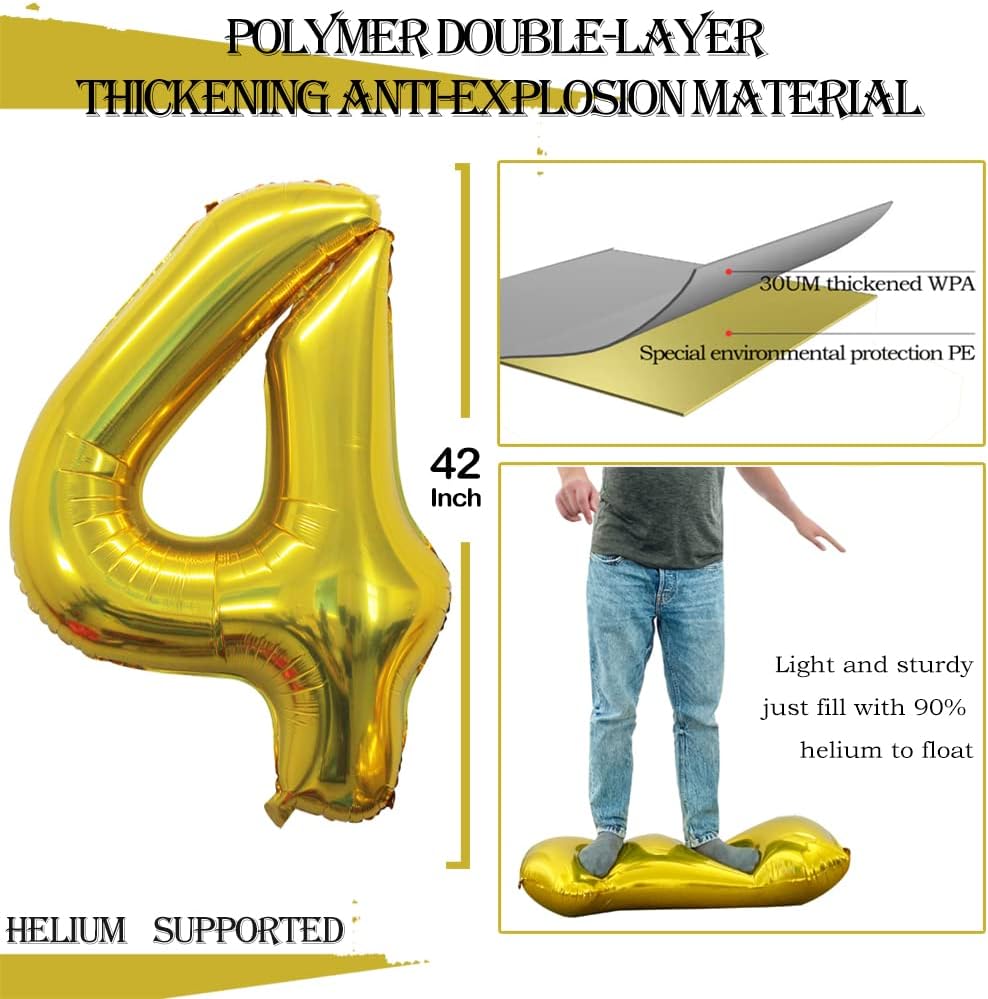 GOER Number 24 Balloons for 24th Birthday Party Decorations,42 Inch Jumbo Foil Helium 42 Balloons