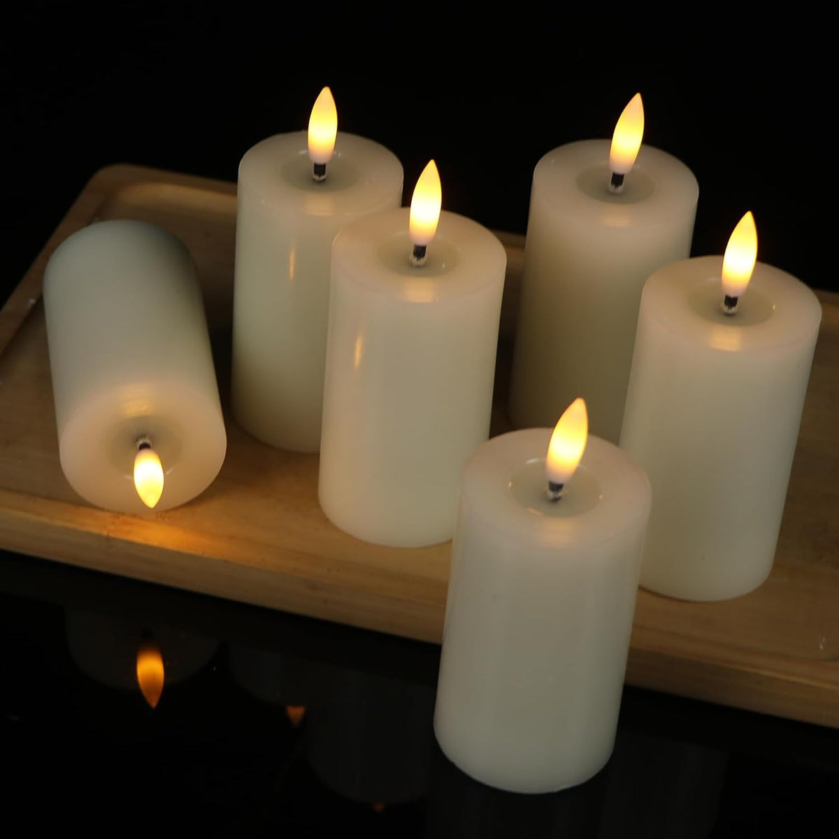 Flameless Candles with Remote Timer, 6 PCS Real Wax LED Votive Battery Operated Candles with 3D