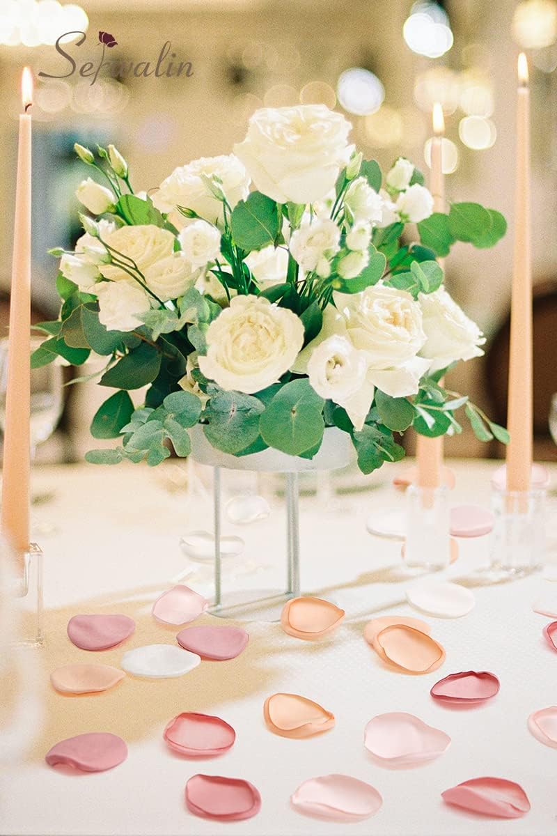 Serwalin 300Pcs Silk Rose Petals Artificial Flower Petals for Weddings Champagne Gold Petals Fake