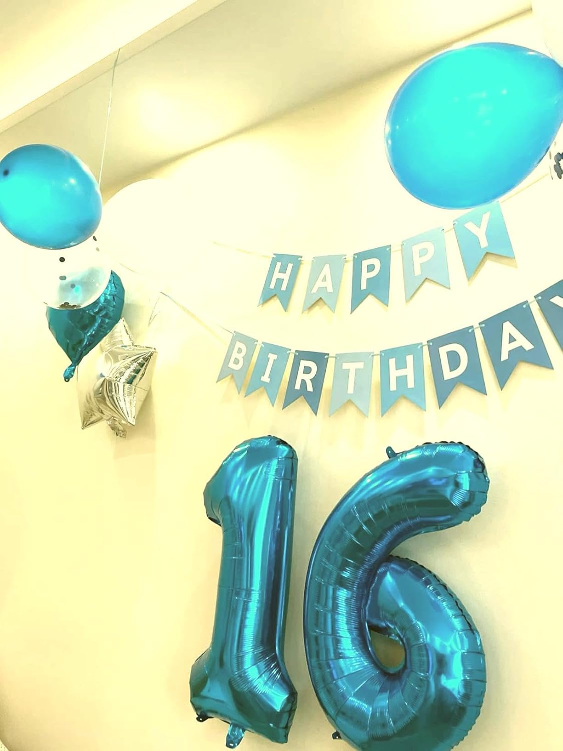 Blue Number 7 Birthday Balloon 40 Inch, Digital Balloons for 7 17 27 70 77 Party Celebration