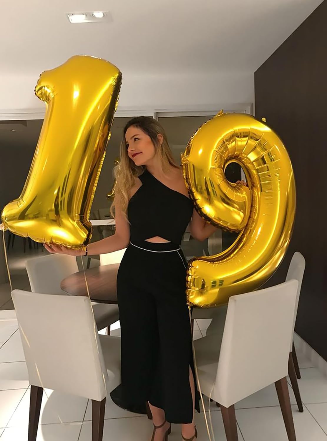 40 Inch Gold Number 1 balloon,Big Foil Mylar Balloon 1st 1 11 21 31 41 51 81 Party Wedding Birthday
