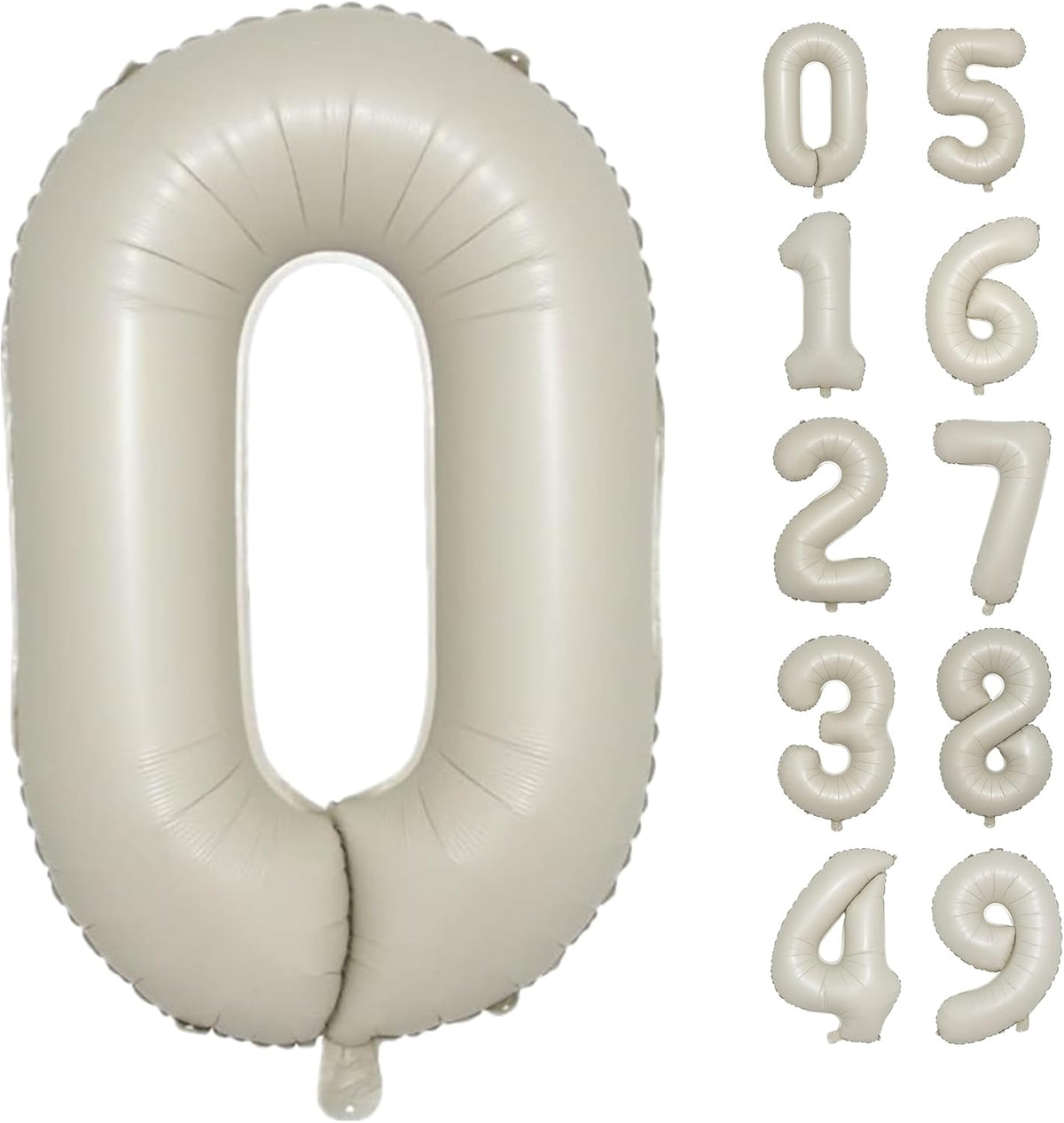 40 Inch Cream White Number 0 Balloon Mylar Big Foil Helium 0 10 20 30 40 50 Number for Party