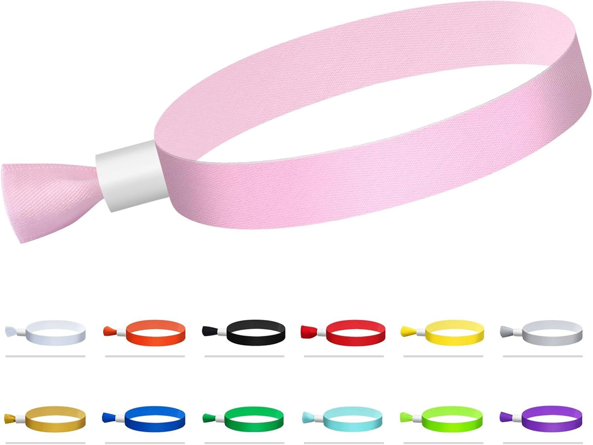 Green-Power America 100 Pcs Cloth Event Wristbands, Event Wristbands, Colored Wrist Bands for