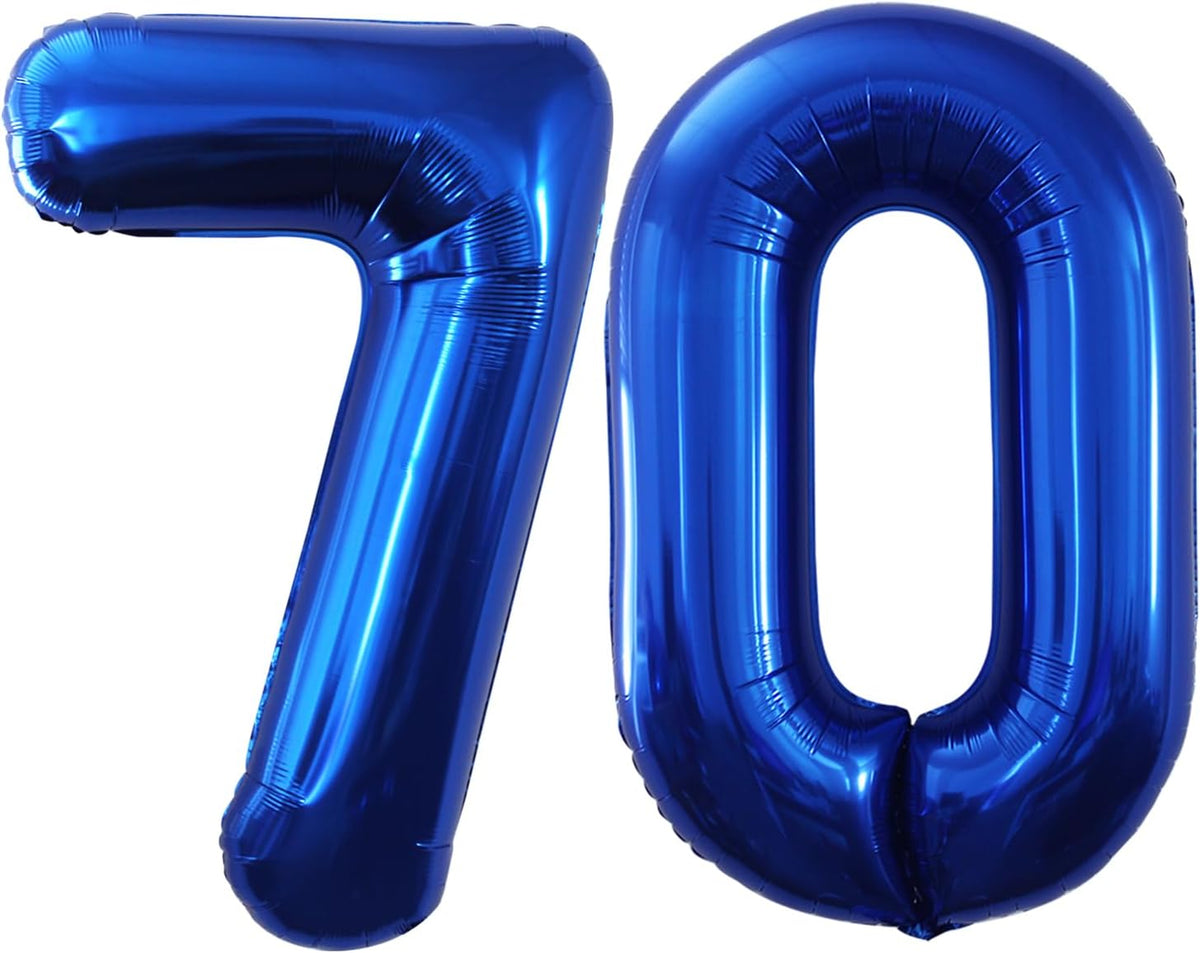 GOER Number 70 Balloons for 70th Birthday Party Decorations,42 Inch Jumbo Foil Helium Balloons for
