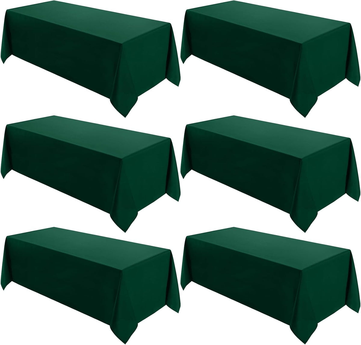 VidaFete Tablecloth 6 Pack 90 * 132inch Rectangle Table Cloth Polyester, Stain Wrinkle Resistant