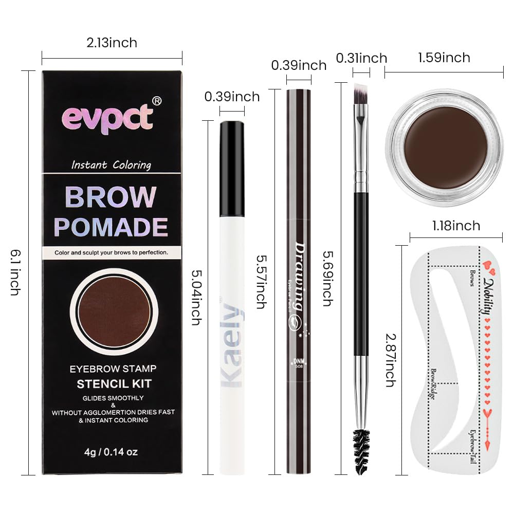 evpct Eyebrow Stencils Kit for Women Shaping, Eyebrow Shaper Makeup Kit, Eye Brow Stencil Shaper