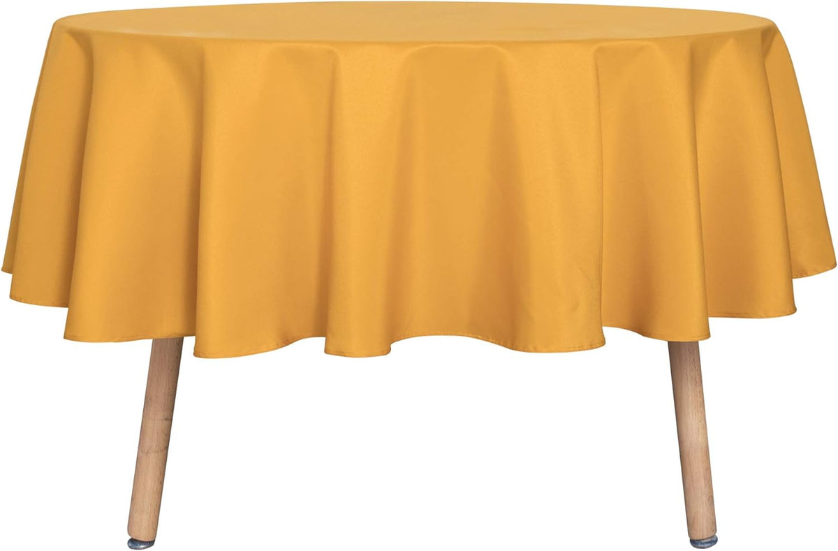 sancua Round Tablecloth - 60 Inch - Water Resistant Spill Proof Washable Polyester Table Cloth