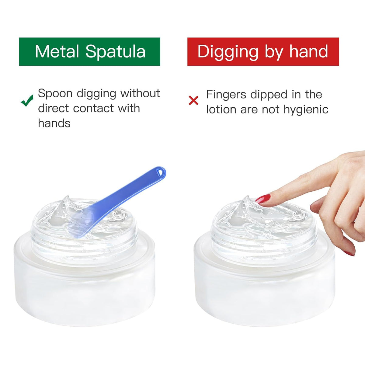 Tekson 6 Pieces Metal Cosmetic Skincare Spatula, Mini Mask facial Reusable Scoop, Makeup Beauty