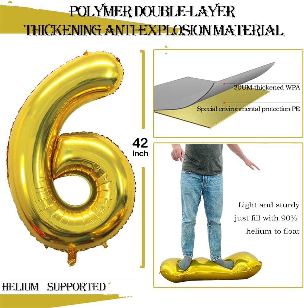 GOER Number 16 Balloons for 16th Birthday Sweet 16 Party Decorations,42 Inch Jumbo Foil Helium 61