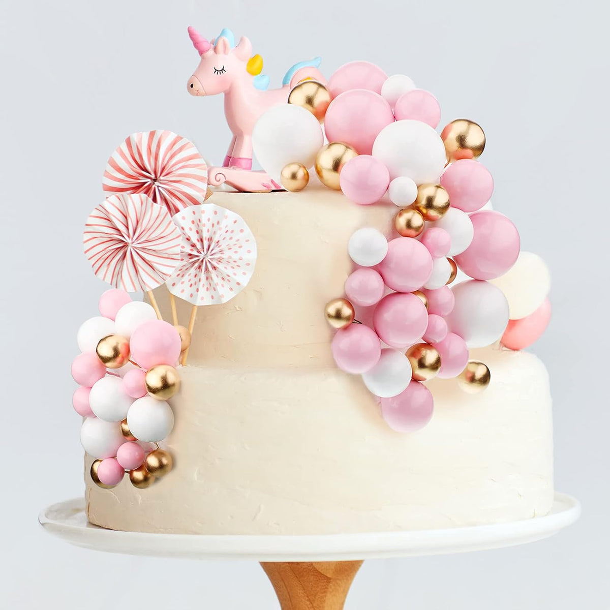 108 Pcs Balls Cake Topper DIY Cupcake Insert Foam Balloons for Cake Baking Wedding Anniversary