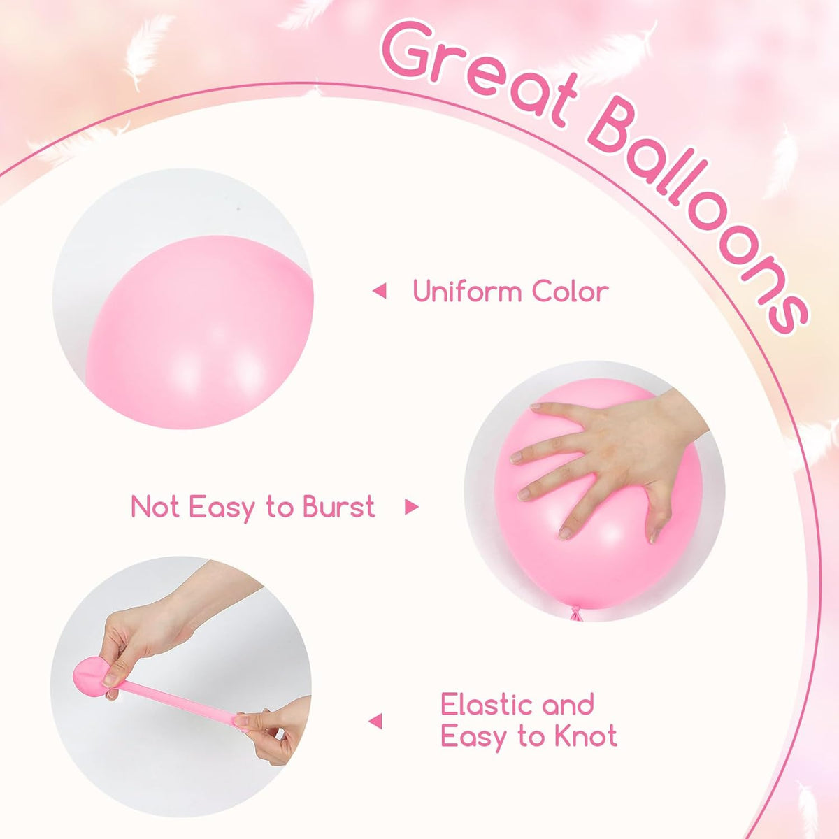 60pcs Pink and Yellow Balloons 12inch, with Sand White Latex Balloons for Anniversary Wedding Baby