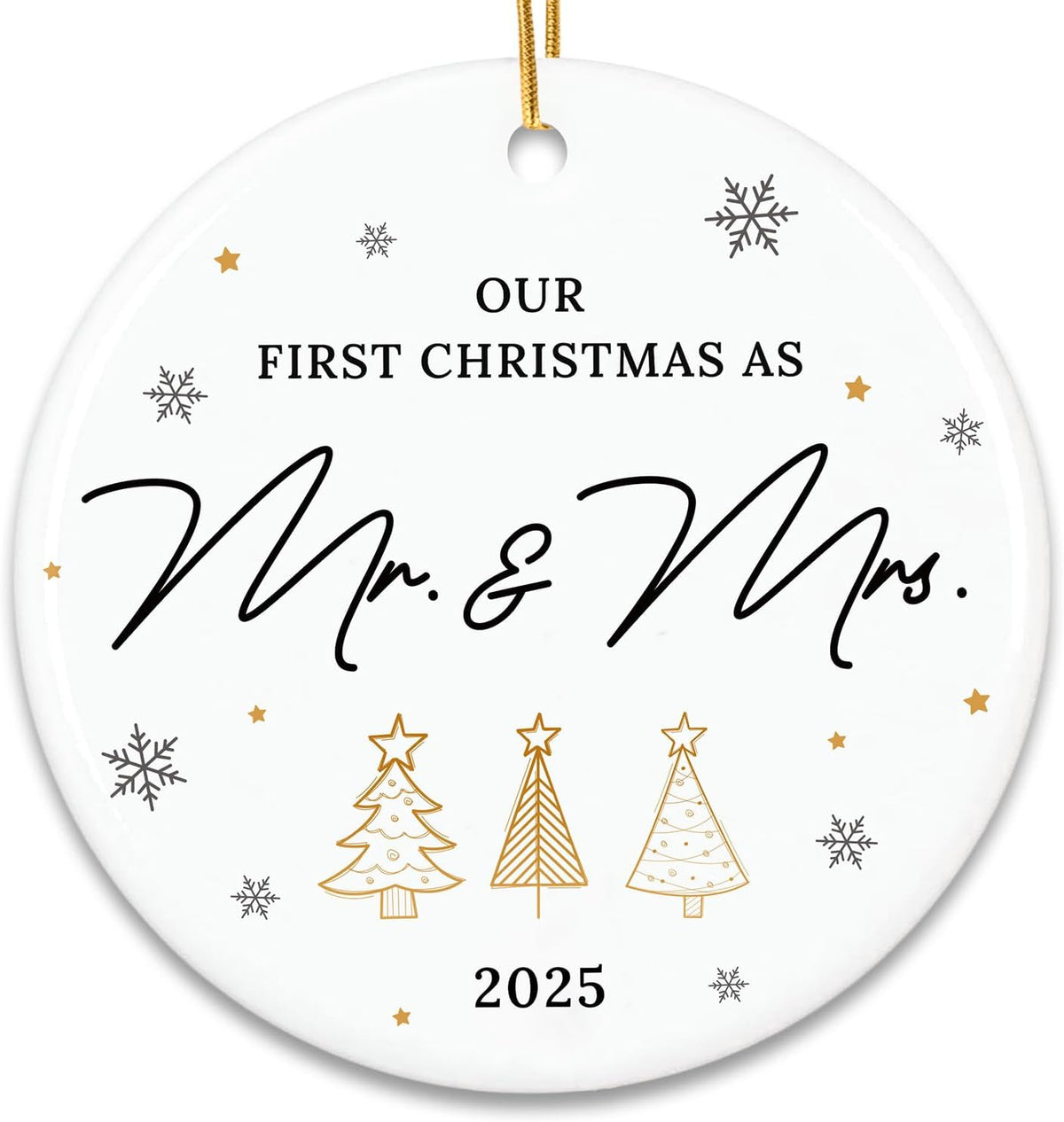 ZAGKOO Wedding Gifts for Couples 2025 - First Christmas Married Ornament, Mr and Mrs Gifts, Wedding