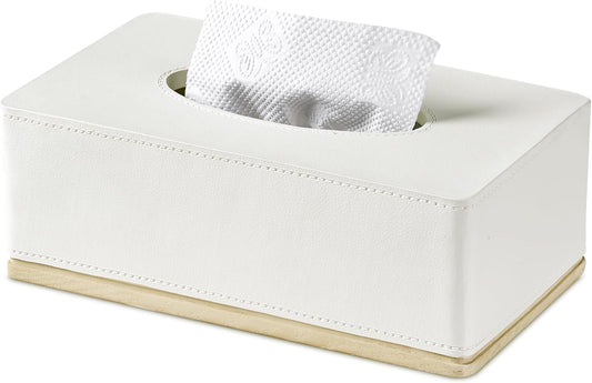 Rectangular Tissue Box Cover for Bathroom,Livingroom,Bedroom, Hand Carved Leather Resin Tissue Box