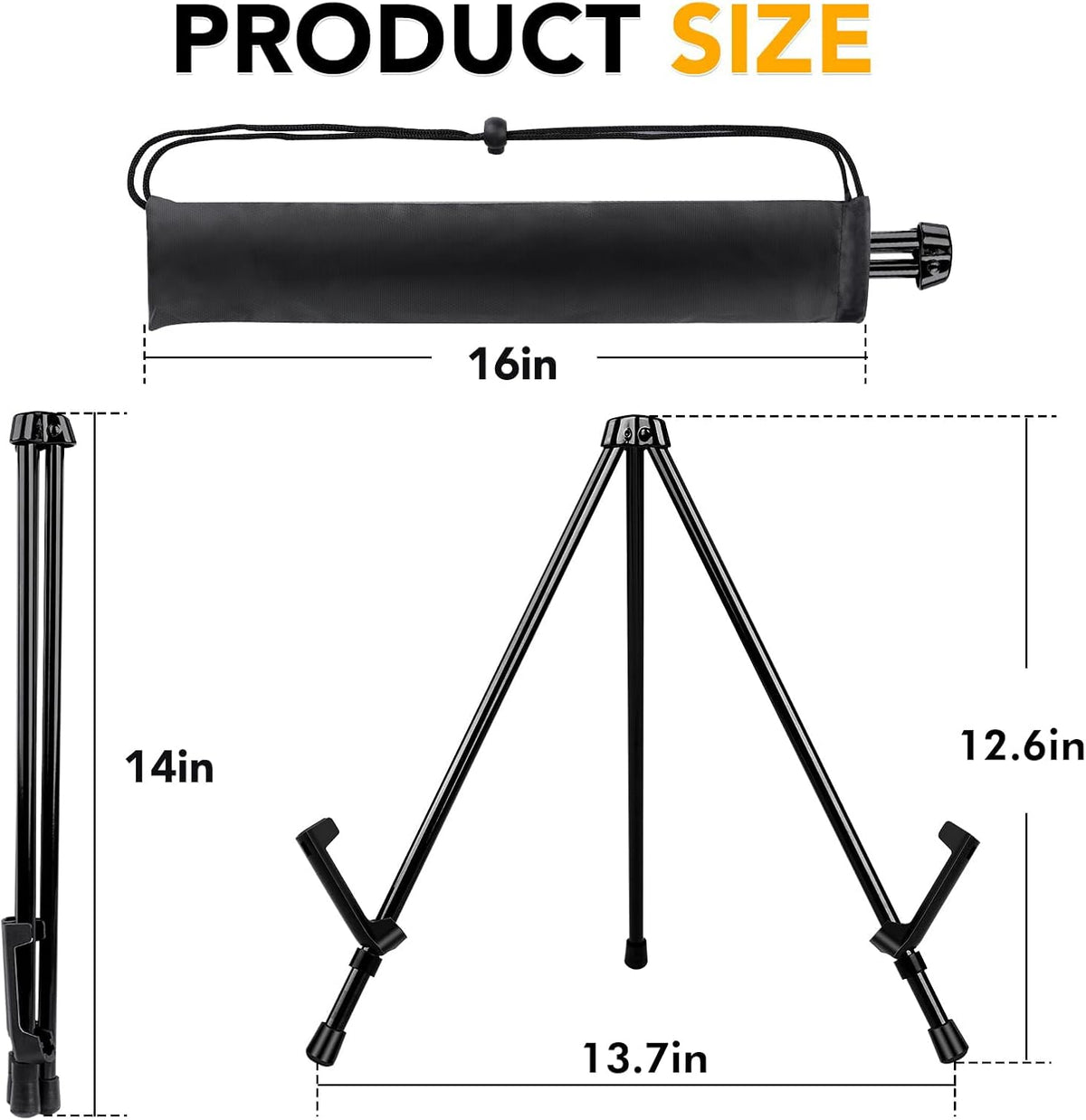 AROIC 6 pack 14'' Tabletop Easels, Black Steel Table Top Easels for Display, Adjustable Portable