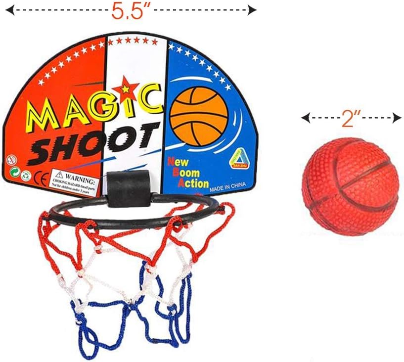 ArtCreativity Mini Basketball Game (12 Sets) Each Set Includes 1 Mini Ball, 1 Back Board Net, &