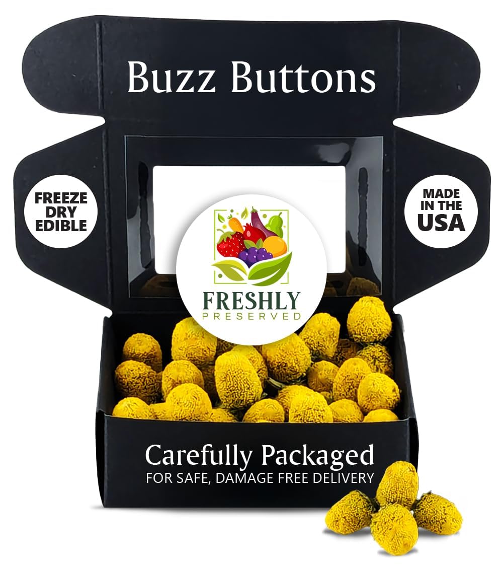 Buzz Buttons Edible Flowers for Cocktails & Desserts - 20 USA Grown Flowers for Drink Garnish