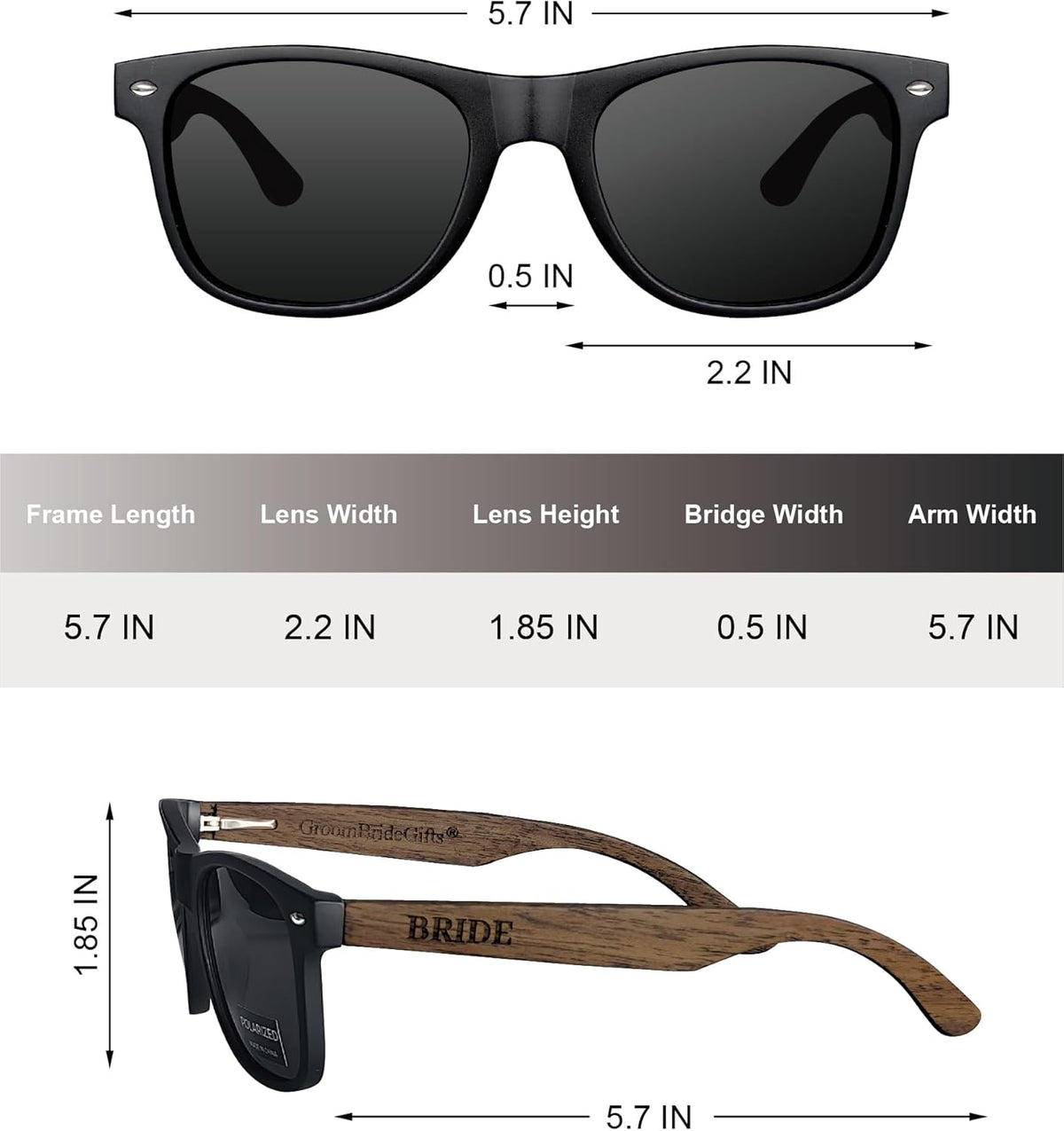 Bride and Groom Polarized Sunglasses for Wedding – UV400 Protection, Lightweight & Stylish Couple