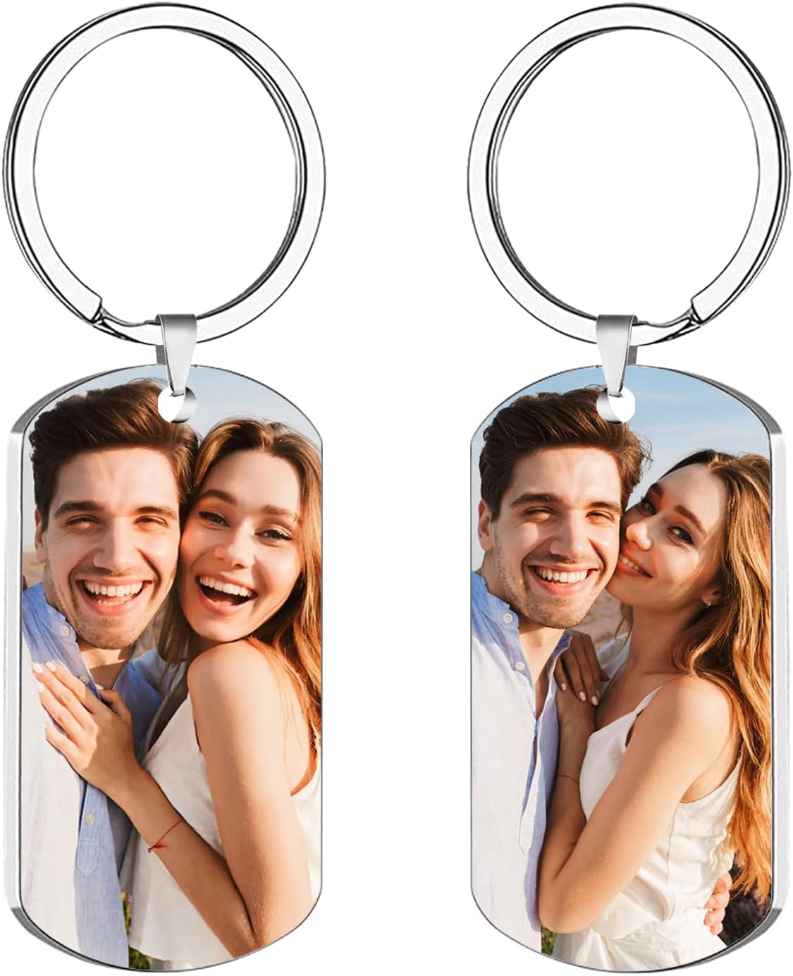 Custom Keychain with Picture, Personalized Keychain with Engraved Photo/Text, Gifts for Family and