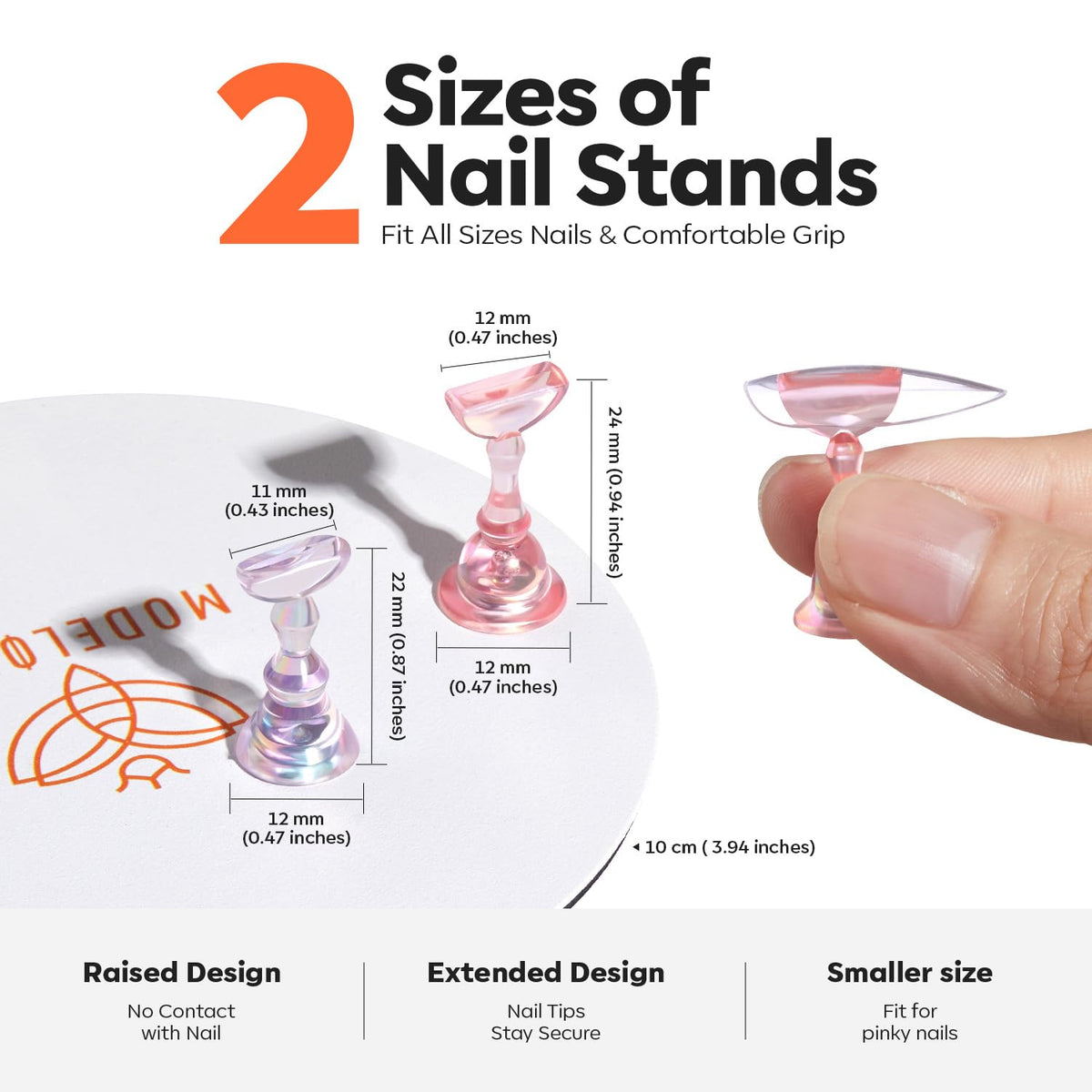 Modelones Nail Stand Set, Magnetic Nail Stands for Press ons False Nail Tips Practice Acrylic