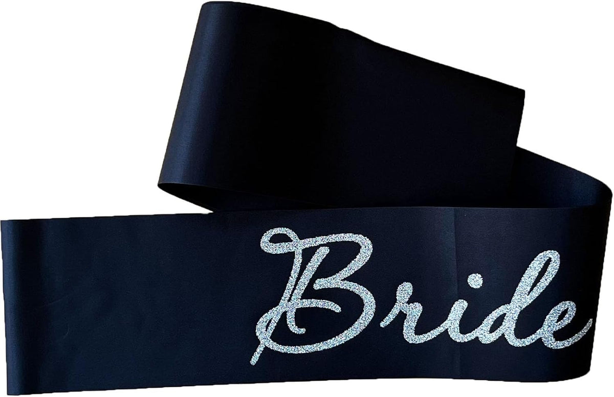 Black Bride to Be Sash for Bridal Shower Bachelorette Party Wedding Hen Party Decorations
