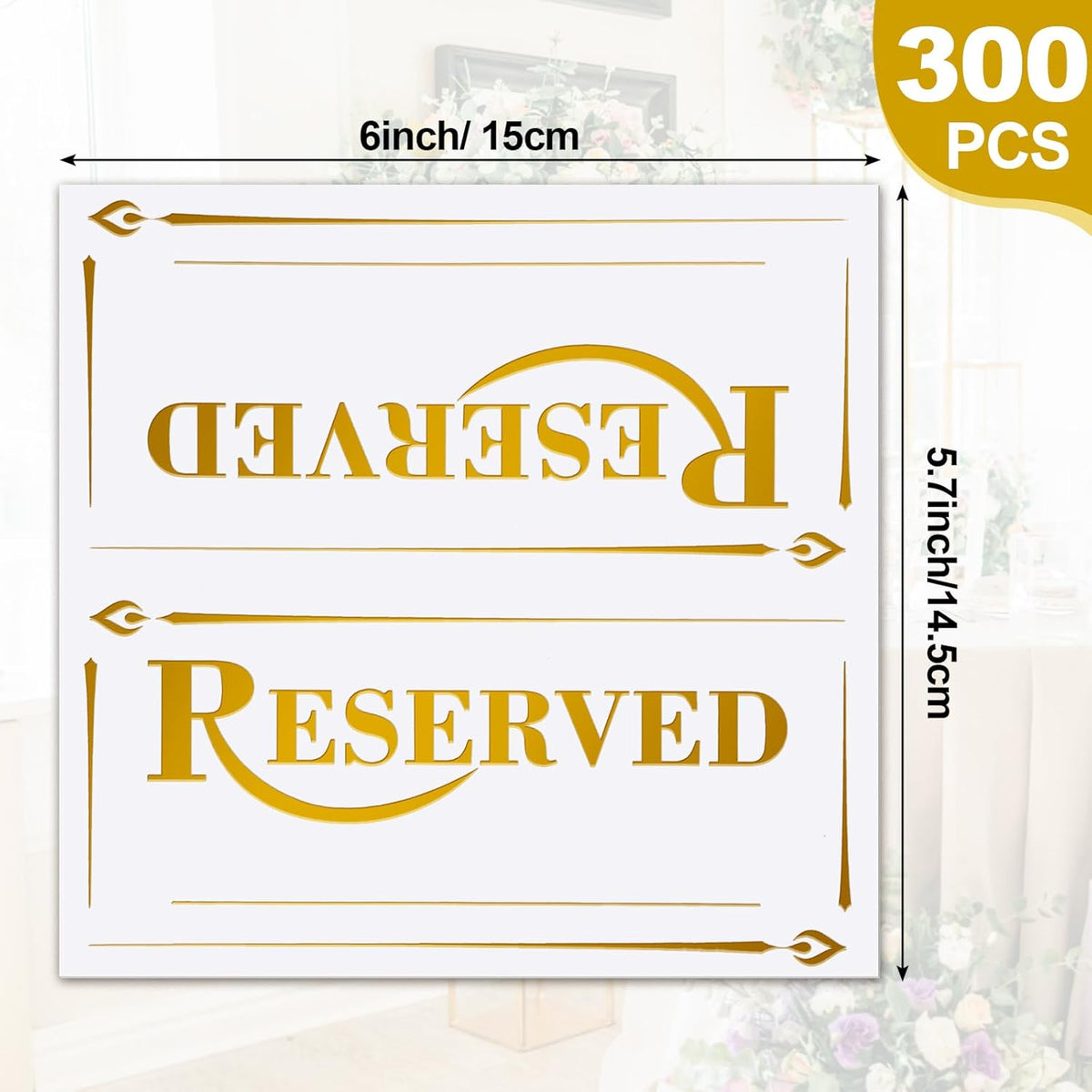 300 Pcs Paper Table Reserved Sign with Name Line Reserved Seating Signs Bulk Double Sided Signs for