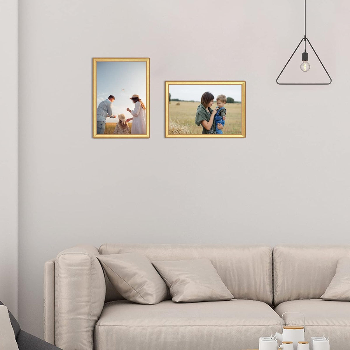 3.5x5 Picture Frame Matte Gold Modern Simple Thin Aluminum Metal Photo Frame with HD Real Glass