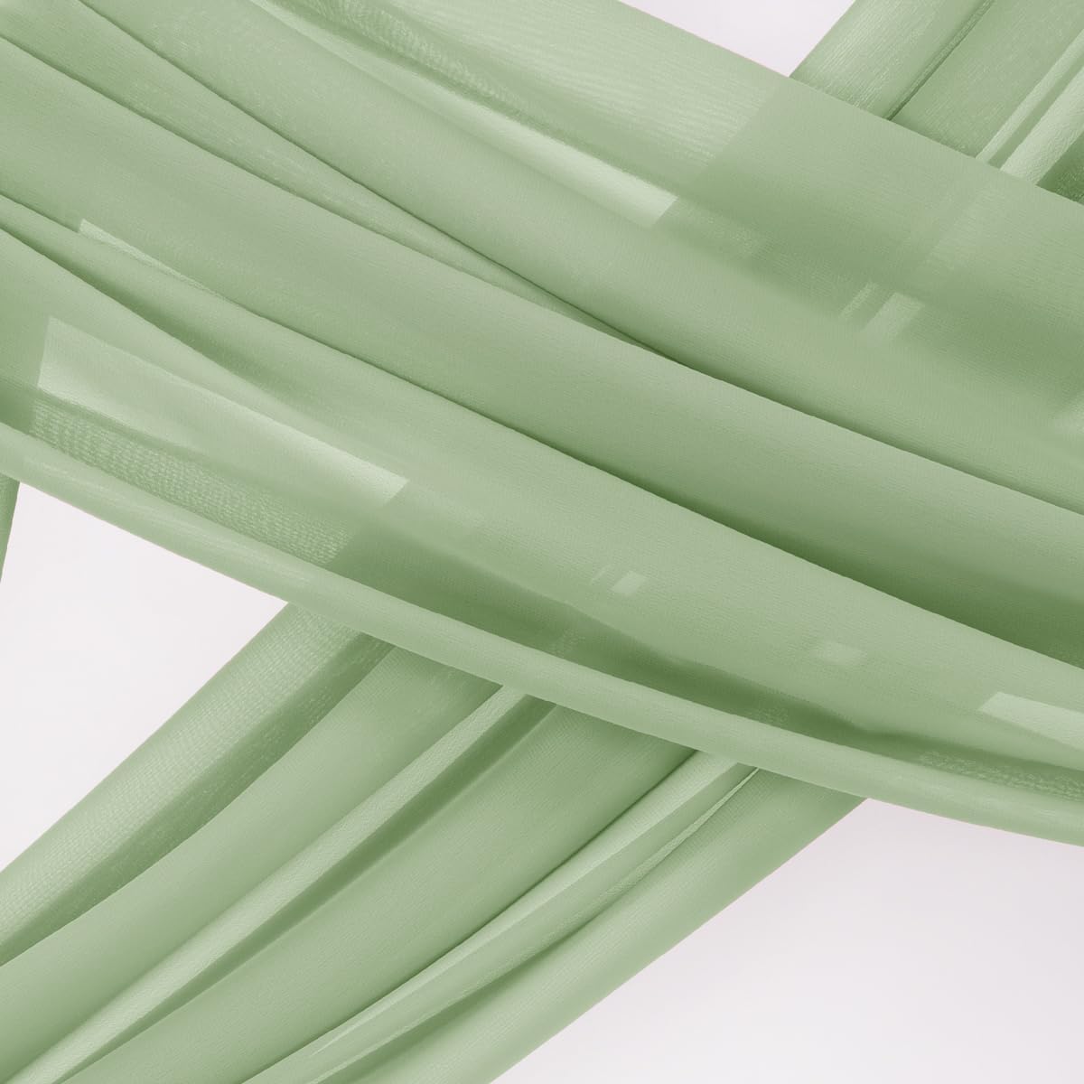 Socomi Wedding Arch Draping Fabric 1 Panel 29" x 19Ft Sage Green Sheer Chiffon Curtain Drapes 6