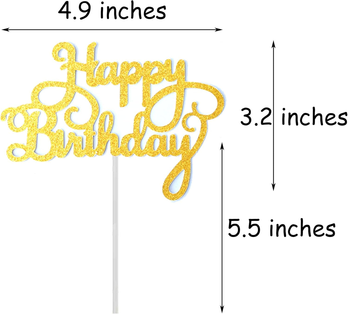 24 Pack Multi Colors Birthday Cake Topper Set, Glitter Cake Bunting Decor Birthday Cake Picks Party