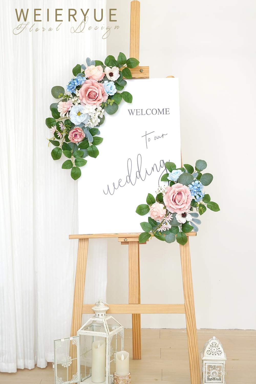 WEIERYUE(Pack of 2 Artificial Flowers Decorations,Artificial Arch Backdrop Garlandfor Ceremony