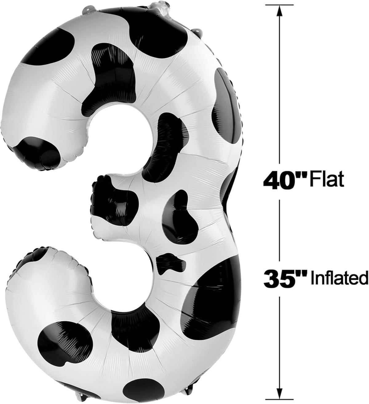 40 Inch Cow Print 3 Large Number Balloon, 3 13 23 30 33 36 38 Cow Print Birthday Party Decorations