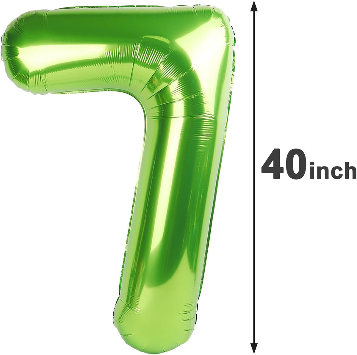 Light Green Number 7 Birthday Balloon 40 Inch, Digital Balloons for 7 17 27 70 77 Party Celebration