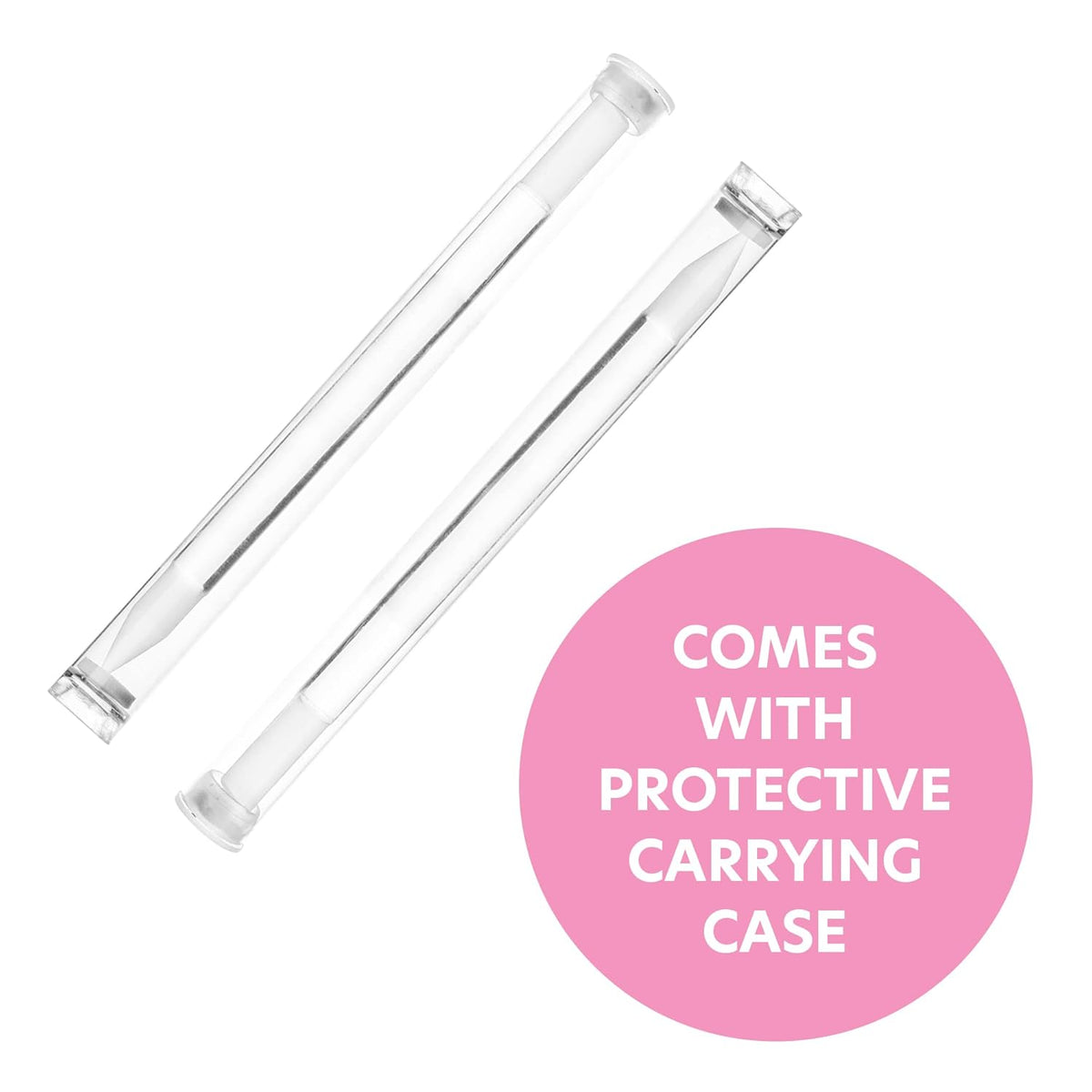 Bona Fide Beauty Glass Cuticle Pusher Set of 2 Manicure Nail Care Tools, 2PC Premium Clear Glass