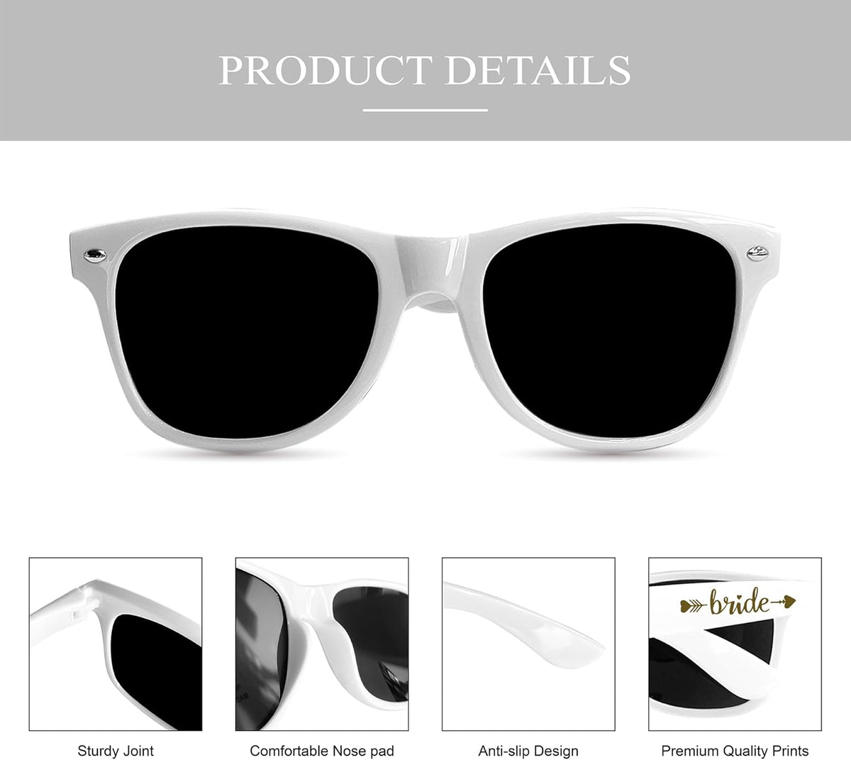 LADY&HOME 10 Pack Bachelorette Party Sunglasses Favors, Bridesmaid and Bride Tribe Sunglasses for