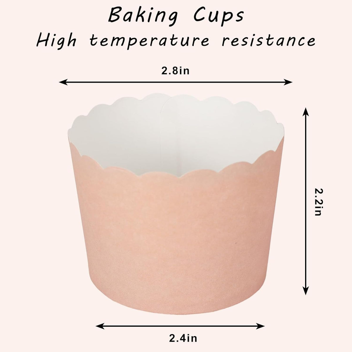 Whaline 120Pcs Orange Paper Baking Cups Scalloped Edge Cupcake Wrappers Gradient Orange Cupcake
