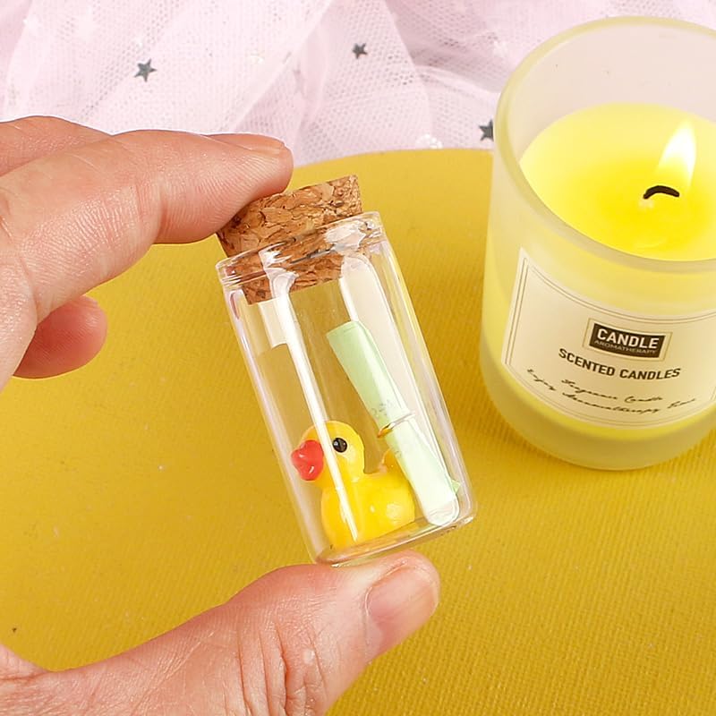 Tiny Duck Message in a Bottle with Wishing Paper – Romantic Gift for Husband, Wife, Boyfriend