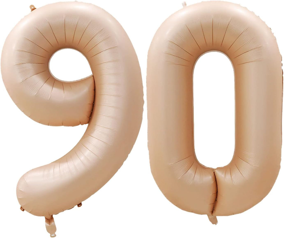 GOER Number 90 Balloons for 90th Birthday Party Decorations,42 Inch Jumbo Foil Helium Balloons for