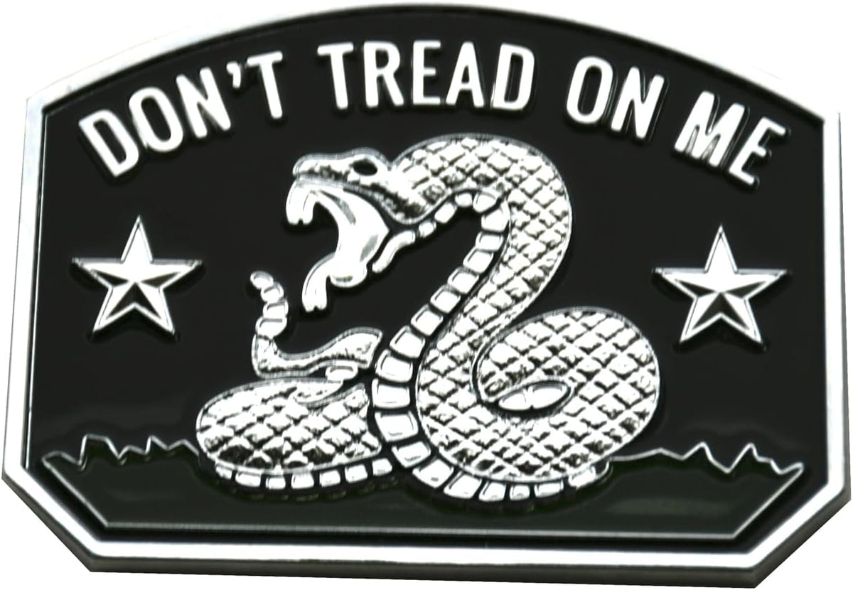 1x Gadsden Flag Rattlesnake Car Emblem 3D Decal Sticker with Don't Tread ON ME Slogan Fit for Car