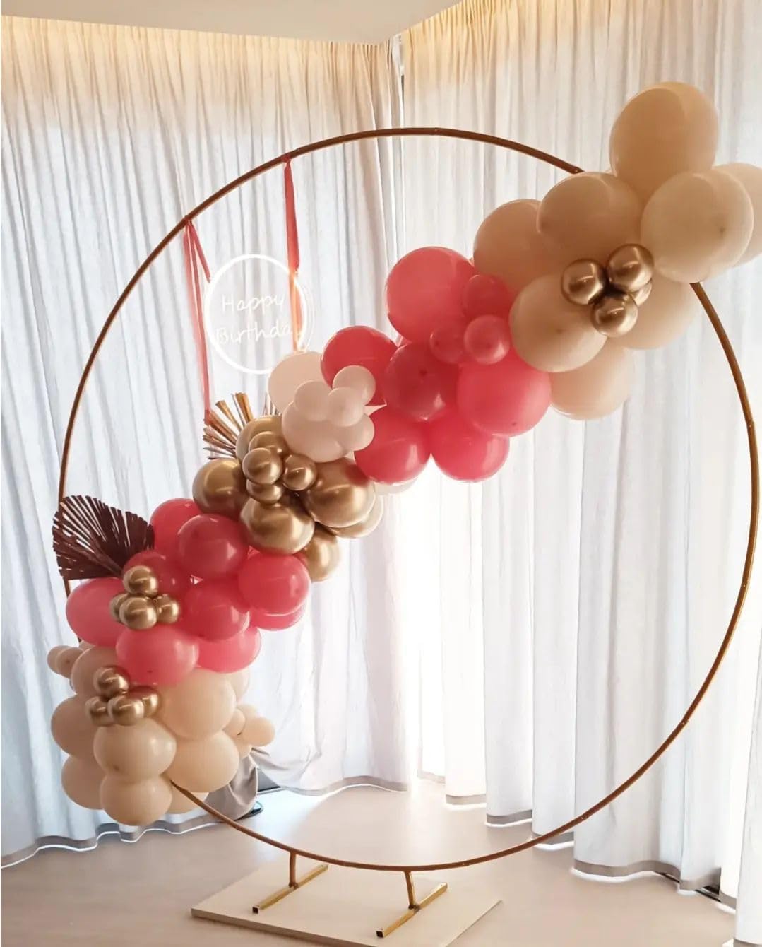 Paready Blush Pink Balloon Set, 50 Pcs Pink and Champagne Gold, 12 Inch Dusty Pastel Pink Apricot