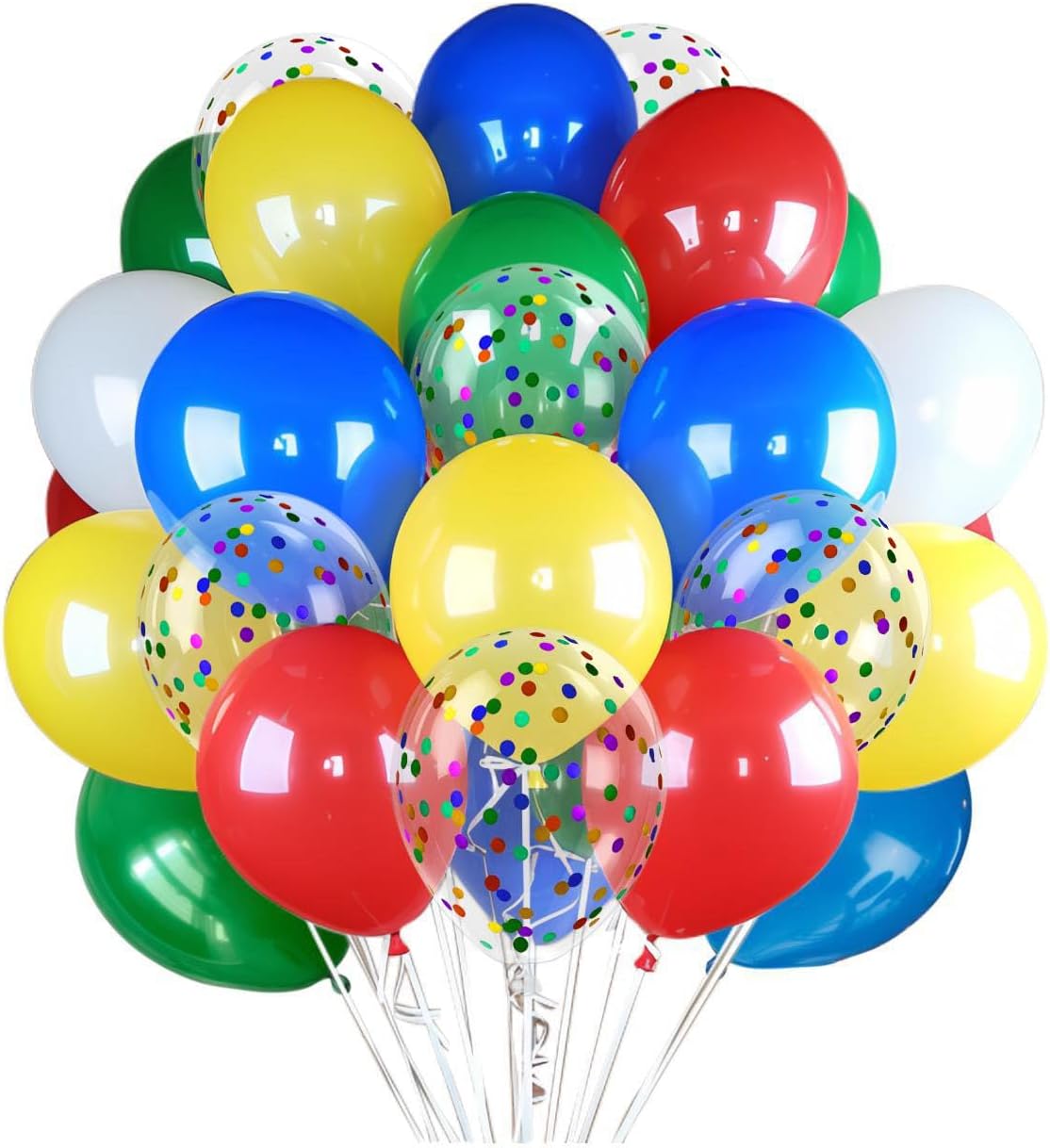 300 Pcs Red Yellow Blue Green Balloons, 12 Inch Red Yellow Blue Green Balloons and Colourful