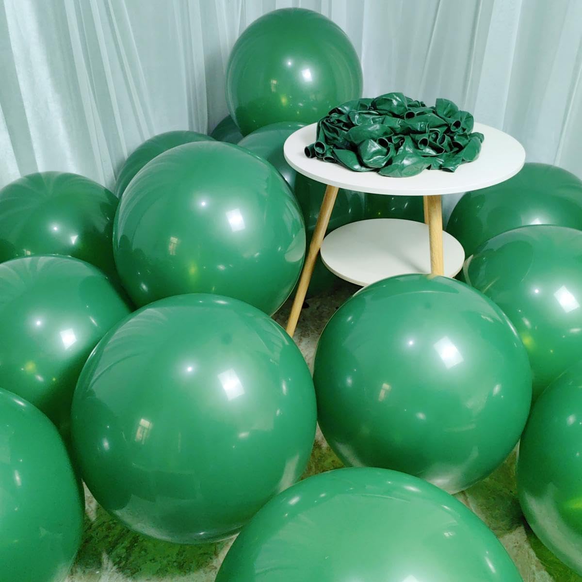 90 Pack Green Balloons 18 inch Dark Green Latex Big Balloons for Party Decorations and Events